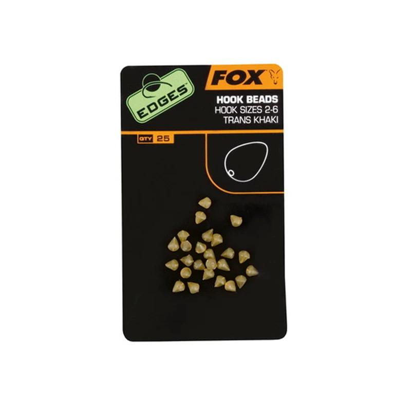 Fox Edges Hook Bead 25-pack, Size 2-6 Trans Khaki