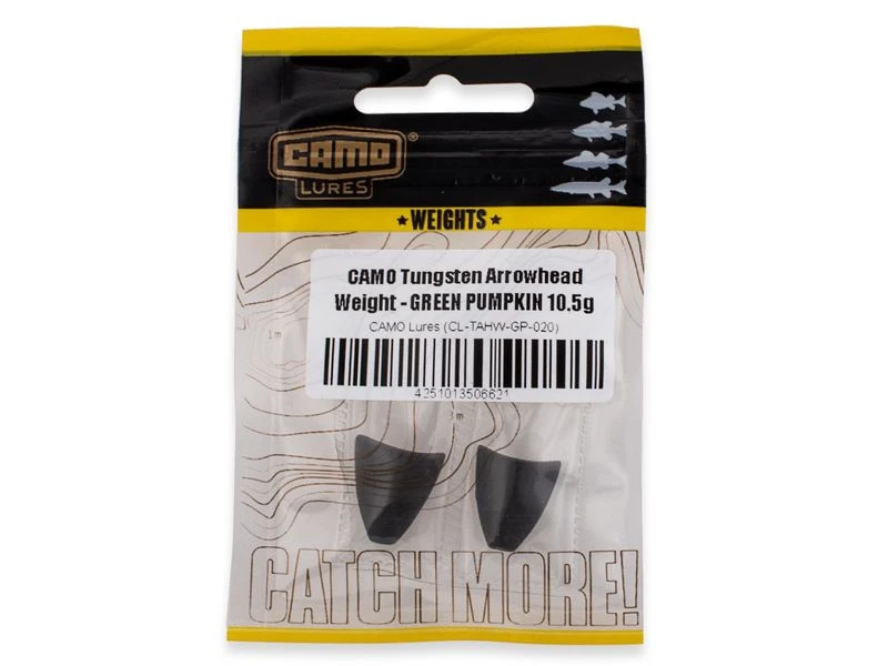 Camo Tungsten Arrowhead Weight Green Pumpkin – Bild 5